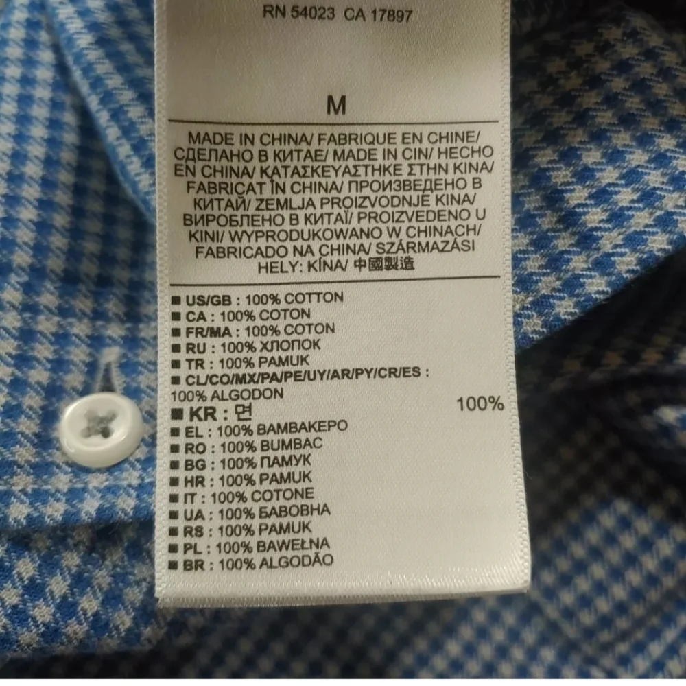 Banana Republic Luxe Flannel Shirt Men Med Gorp Academia Preppy Blue Micro Check